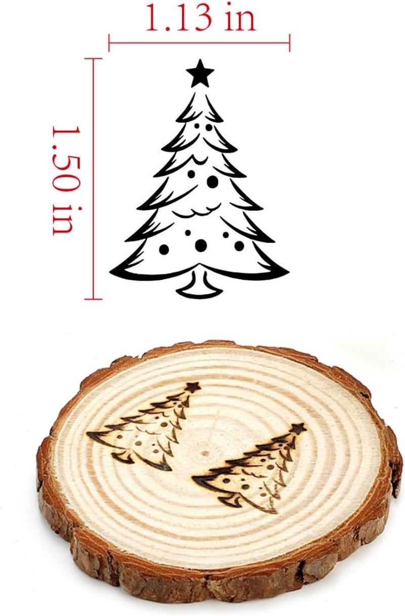 AIMOADO Christmas Tree Branding Iron, 1 1/2" Brass Branding Iron Stamp for Hats Wood Leather - Image 2
